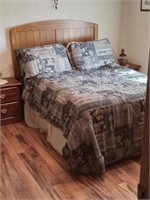 full size bed + bedding & linens