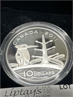 2011 $10 Fine Silver Coin Boreal Forest w C.O.A.