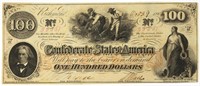 1862 OBSOLETE CSA $100 BANKNOTE AU
