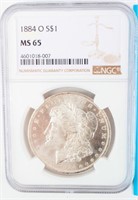 Coin 1884-O  Morgan Silver Dollar NGC MS65