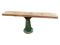Green Industrial Base w/ Rustic Wood Top Table