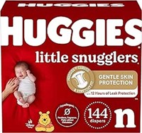 144-Pk Huggies Newborn Diapers, Little Snugglers