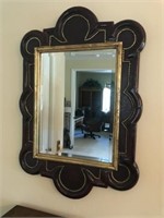 Black Leather Nailhead Mirror W14G