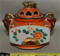 Vtg Japan Porcelain Gilt Dragon Lidded Incense