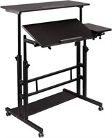 Hadulcet Mobile Standing Desk, 23.62 x 23.6 in,