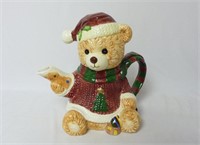 Christmas Holiday Bear Tea Pot ~ 8.5" Tall