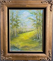 Oil On Canvas Forest Scape Scene