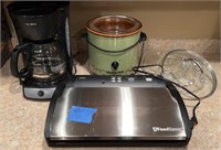 Mr.Coffee, crockpot, food  saver V2840 & lids