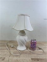 Small white ceramic table lamp