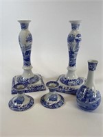 SPODE ITALIAN CANDLE HOLDERS BUDVASE