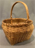 Splint Hickory Harvest Basket w/ Wooden Bale