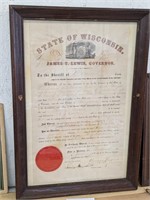 1865 Wisconsin Warrant for Somerset Man