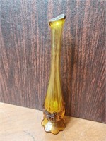 Vintage Amber Fenton Bud Vase