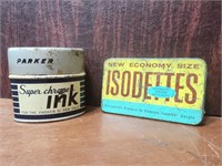 Two Vintage Tins - Isodettes & Super-Chrome Ink