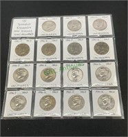 Coins - 15 Kennedy half dollars, uncirculated,
