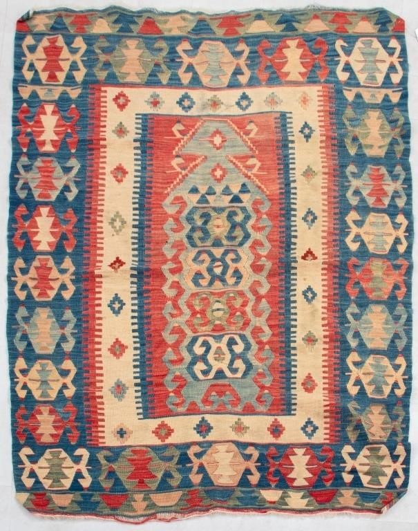 Turkish Kilim Rug, 4' 6" x 3' 4"