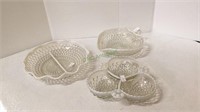 Lot of three opalescent/iridescent dishes