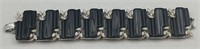 Vintage Black Lucite w/Tiny Leaves Bracelet