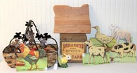 Farm Items - Apples, Animals, Wood Box