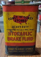 COAST-TO-COAST HYDRAULIC BRAKE FLUID EMPTY TIN CAN