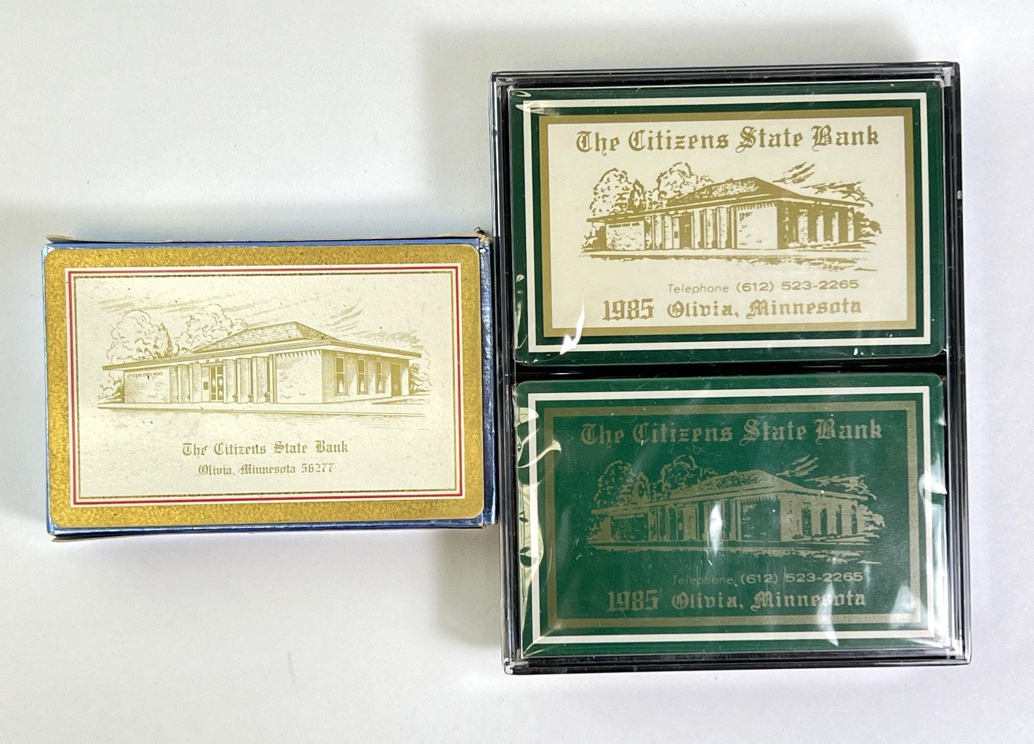 Olivia MN Citizens State Bank Playing Cards 3Decks