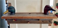 Handmade Duck Shelf/Coat Rack 26x12x5.5