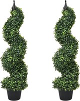 Lvydec 2 Pack Artificial Boxwood Topiary  3ft