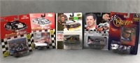 5 die cast metal and plastic model racecars