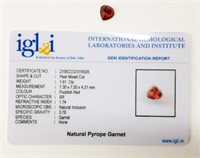NATURAL PYROPE GAMET - WITH COA CARD