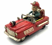 Vintage Battery-Operated Fire Dept. Car.