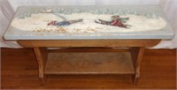 Hand painted hall bench w/ storage.