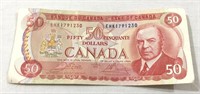 1975 Canadian $50 banknote.