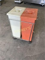 2 Ingridient Bins & Contents w/ Mobile Cart