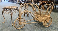 Metal Table, Bicycle & Candleabra Decor