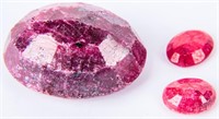 Jewelry Lot of 3 Unmounted Ruby Gemstones