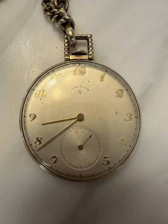 LORD ELGIN VINTAGE POCKET WATCH AS IS GOLD FILL