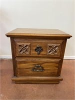 Wood nightstand with two drawers B