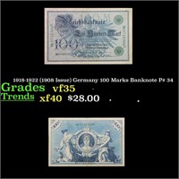 1918-1922 (1908 Issue) Germany 100 Marks Banknote