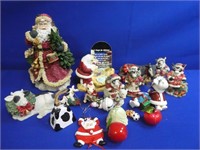 Lot Of Christmas Cow Collectibles