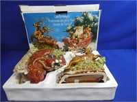 Porcelain Santa Sleigh In Box