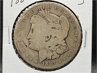 1887 S Morgan Silver Dollar Coin
