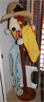 STUFFED DOG COAT RACK AND VINTAGE BABY HIGH CHAIR