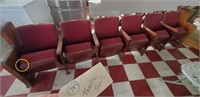 Old vintage theater seats row of 6