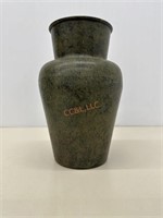 Antique aluminum flower vase
