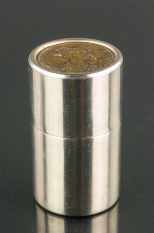 Stainless Steel Round Case Coin Top w/ PROVENANCE