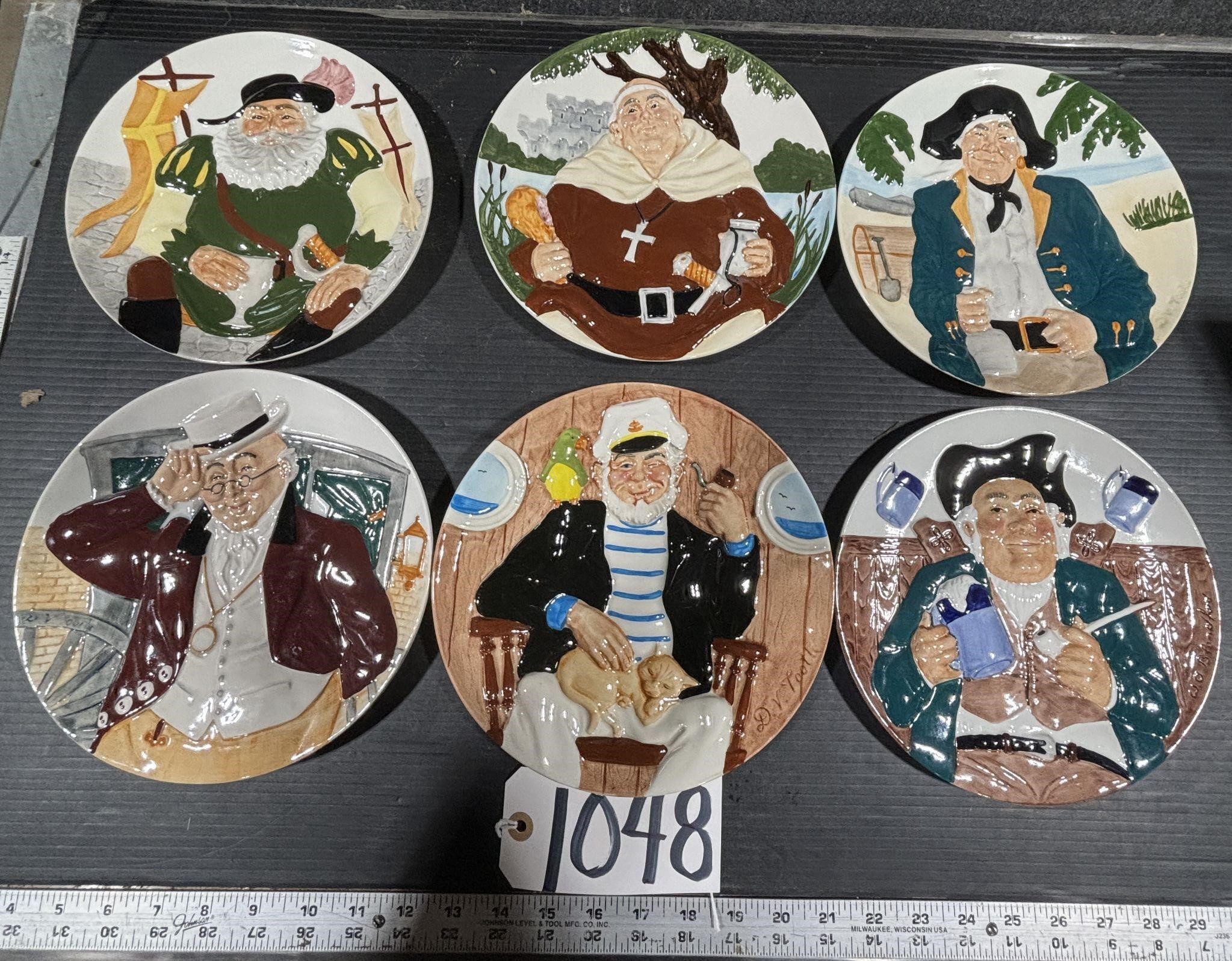 6 Davenport Pottery Toby Plates