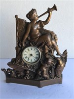 Antique Bronzed Iron Framed Clock Dated 1885