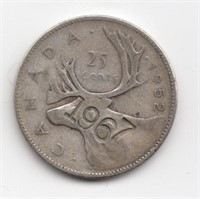 1952 Canada 25 Cent Counterstamped Coin