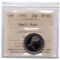 1973 Canada 25 Cent Small Bust ICCS