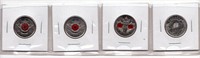 Set of 4 Different Canada Poppy 25 Cent Coins
